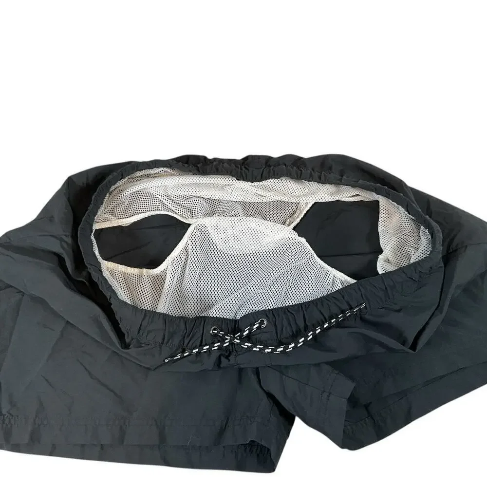 The Rail Mens Black Drawstring Swim Shorts Under Liner Size 2X 100% Nylon Active